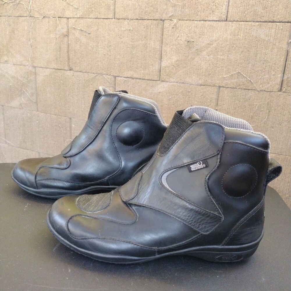 Tourmaster Response SC Road Boots Mens Sz 11 Black Leather Motorcycle Waterproof